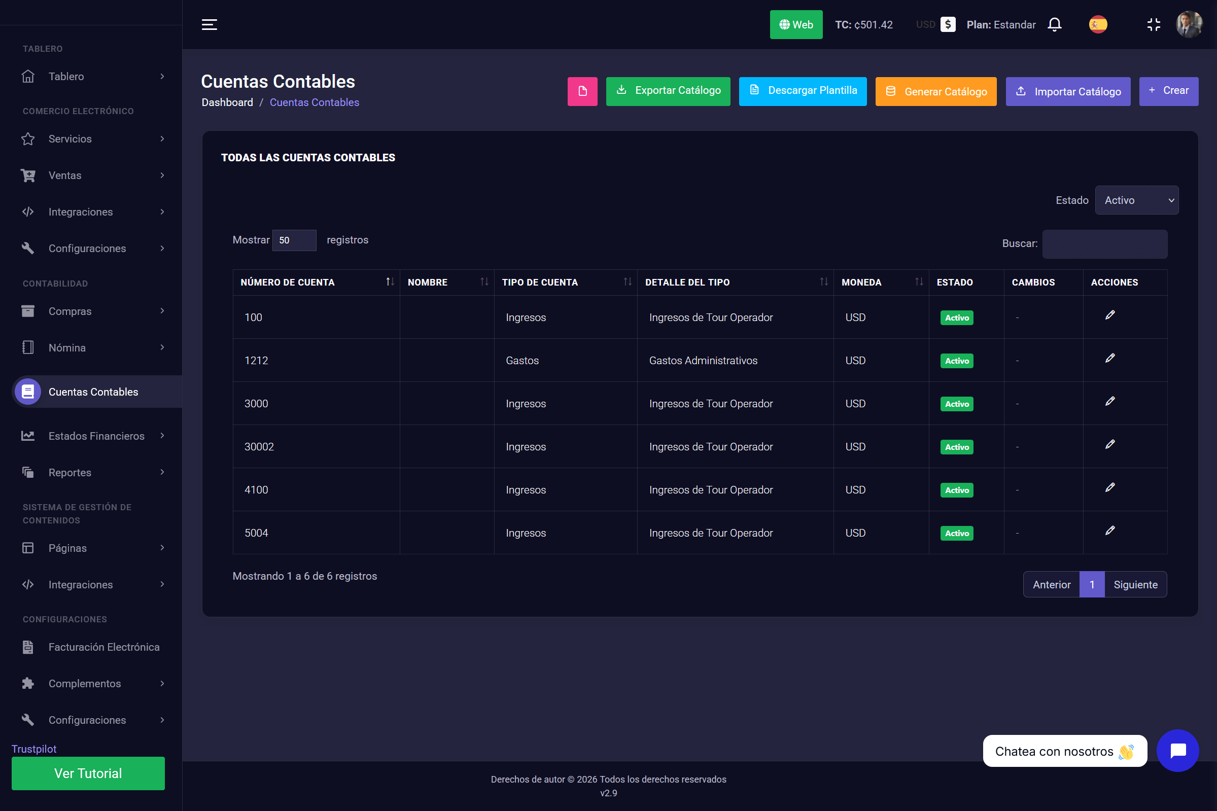 7. Cuentas Contables