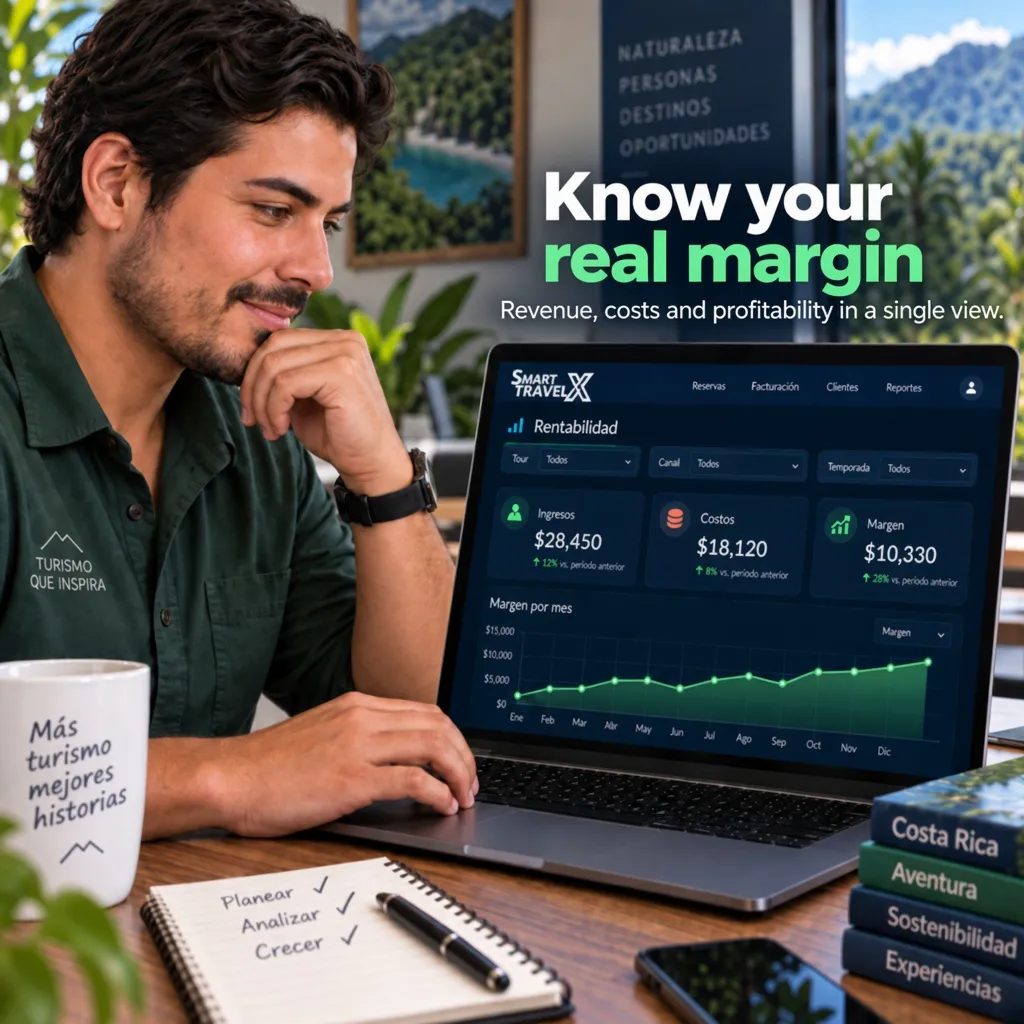 Know your real margin. Revenue, costs and profitability in a single view.