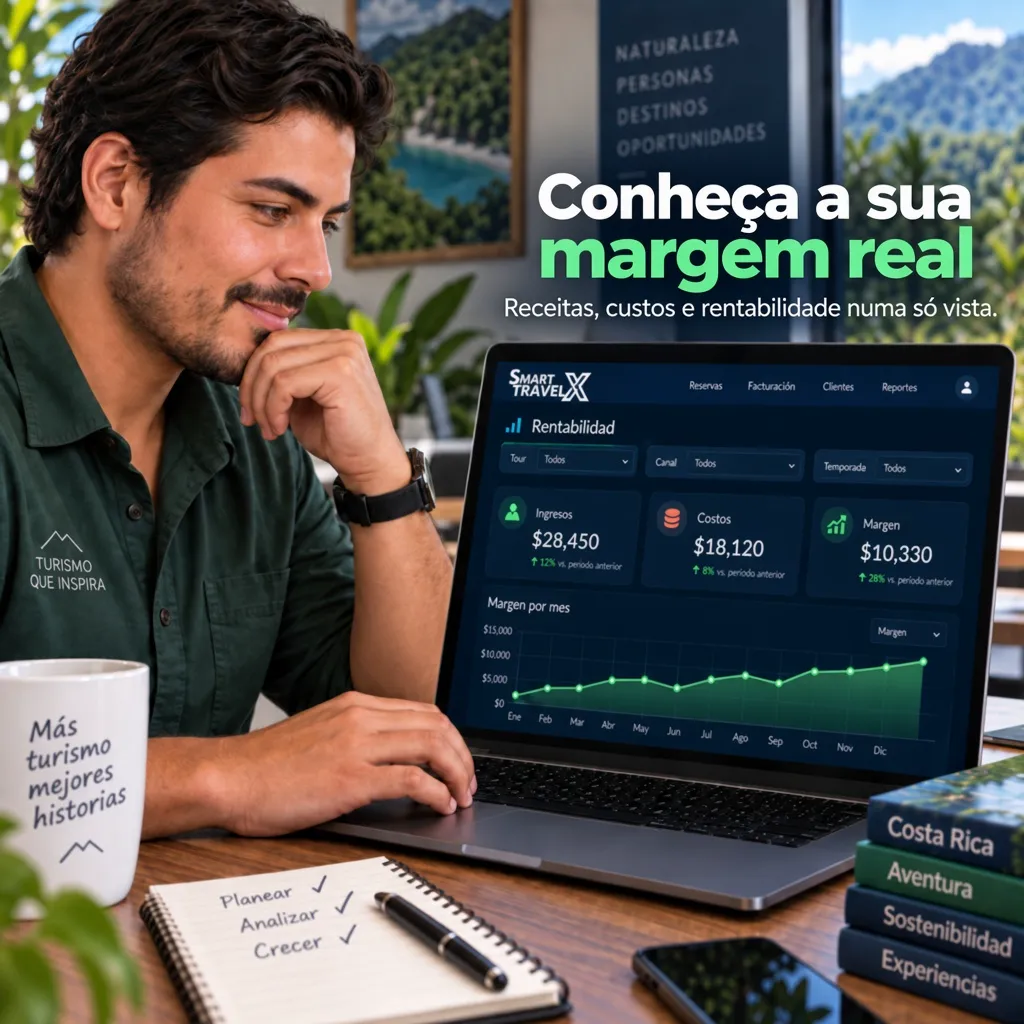 Conheça a sua margem real. Receitas, custos e rentabilidade numa só vista.